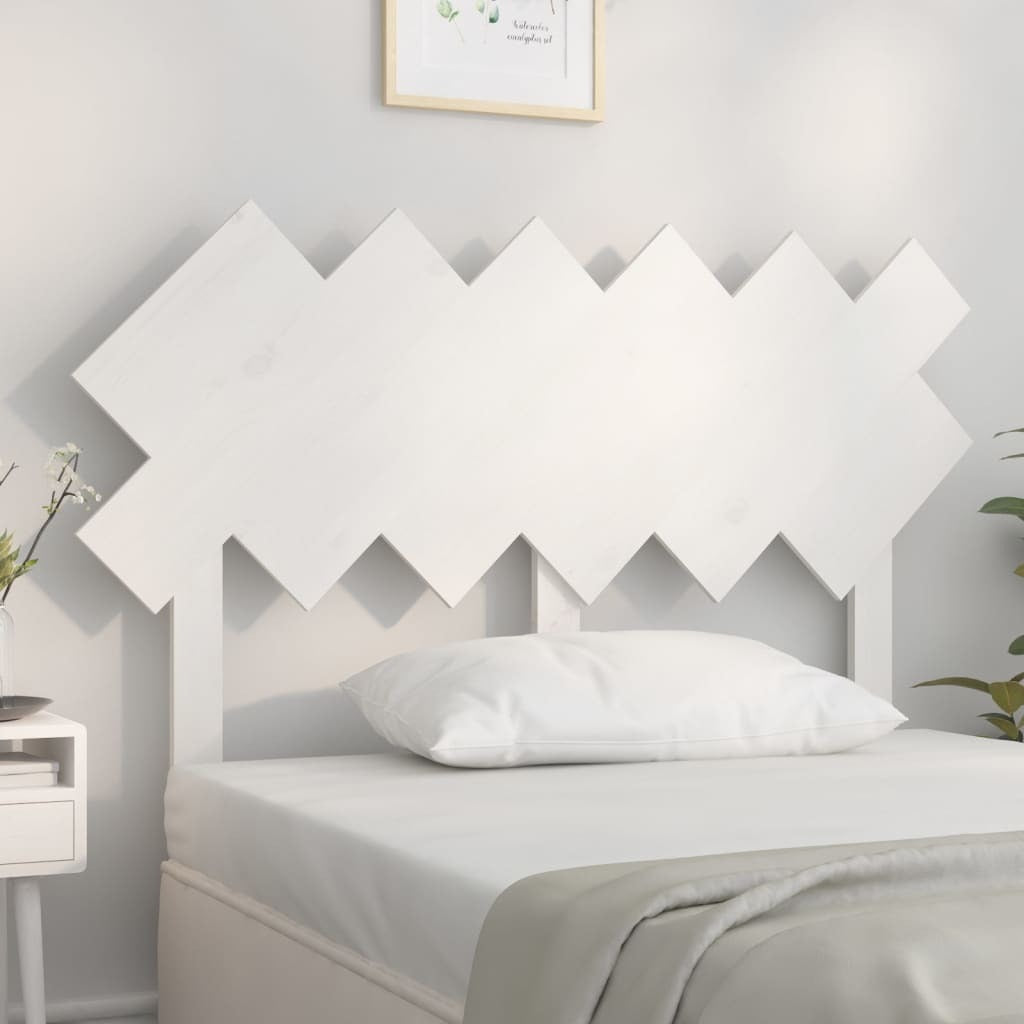 Bed Headboard White 122.5x3x80.5 cm Solid Wood Pine