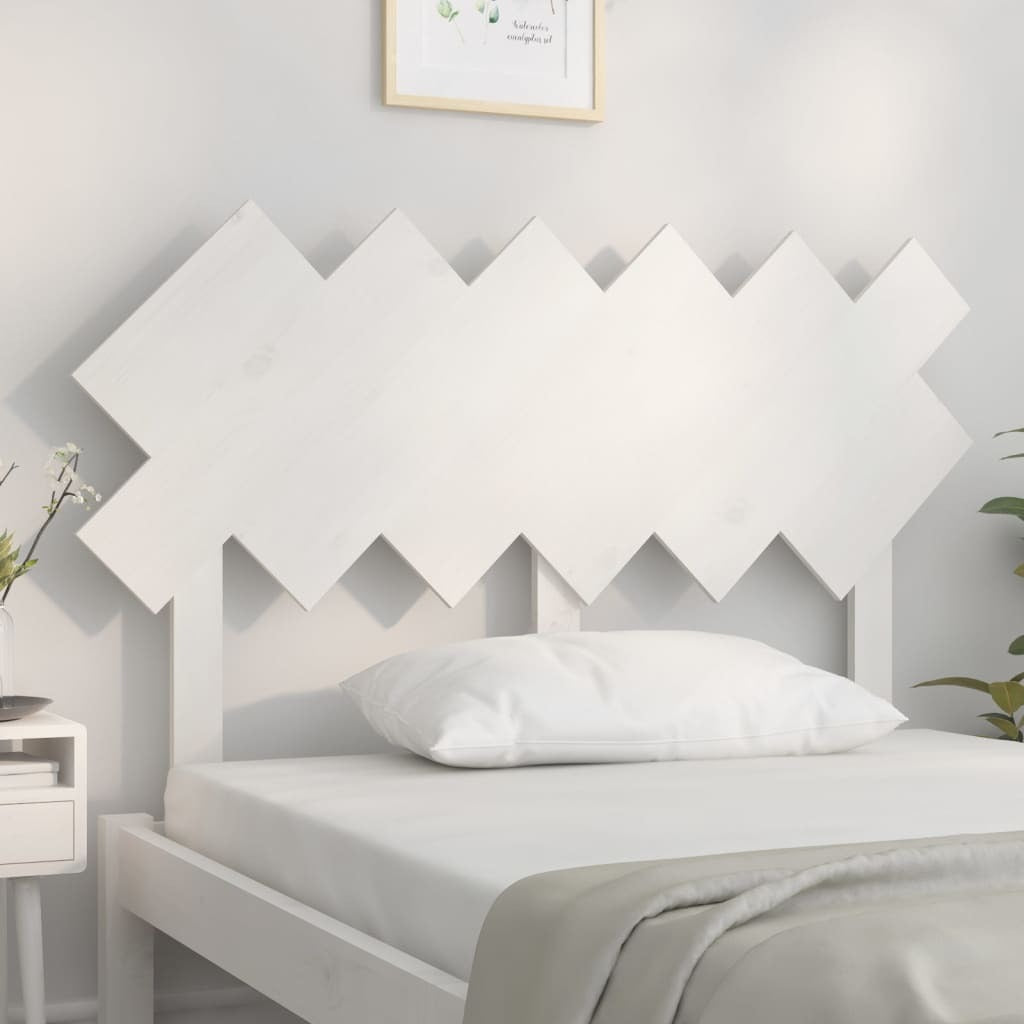 Bed Headboard White 122.5x3x80.5 cm Solid Wood Pine