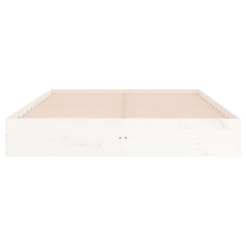 Bed Frame White Solid Wood 160x200 cm