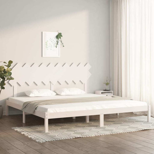 Bed Frame White 200x200 cm Solid Wood