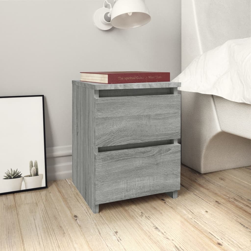Bedside Cabinets 2 pcs Grey Sonoma 30x30x40 cm Engineered Wood