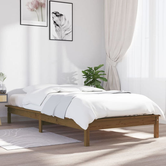 Bed Frame Honey Brown 90x200 cm Solid Wood Pine