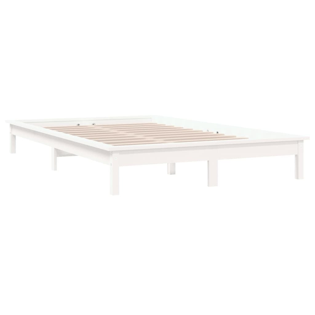 Bed Frame White 160x200 cm Solid Wood Pine