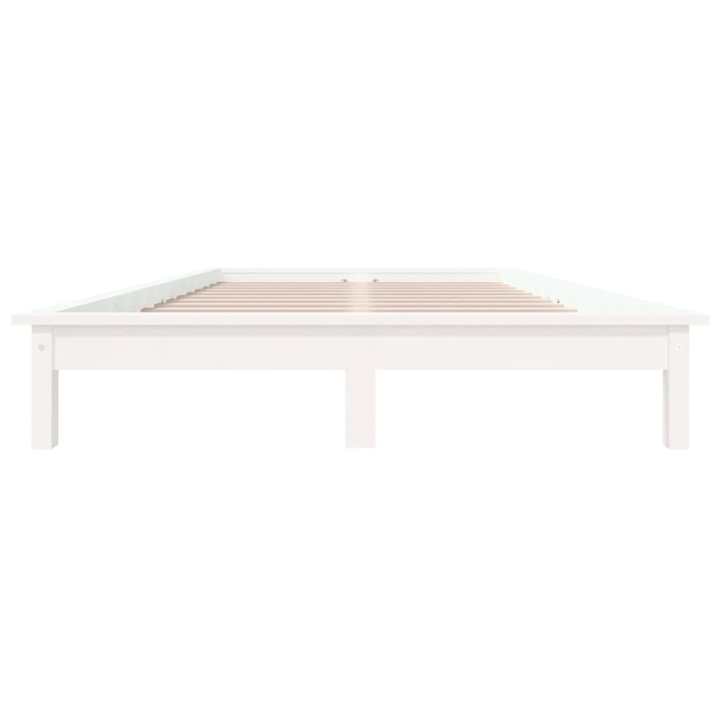 Bed Frame White 140x190 cm Solid Wood Pine