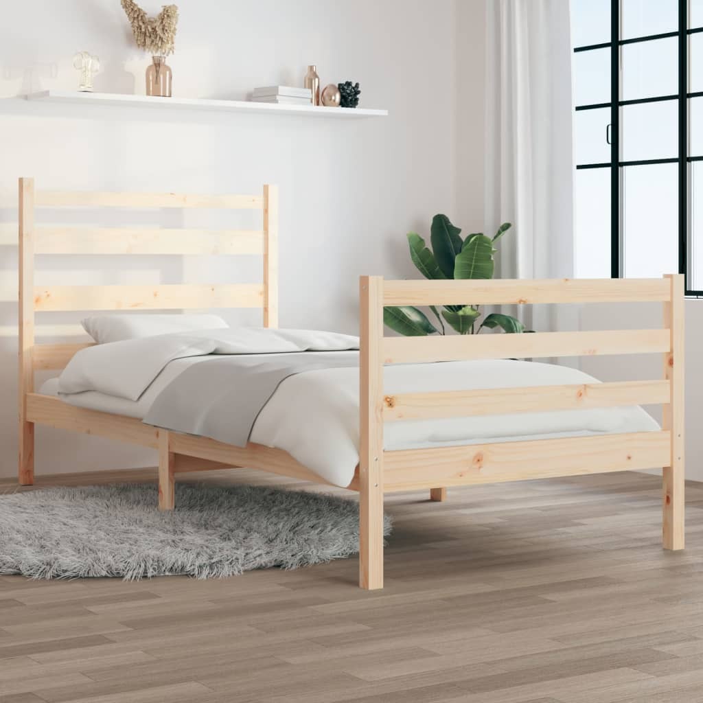 Bed Frame Solid Wood Pine 90x200 cm