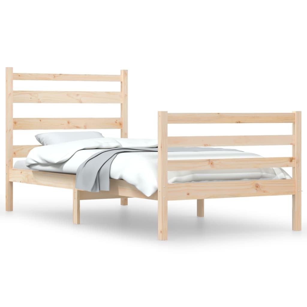 Bed Frame Solid Wood Pine 90x200 cm