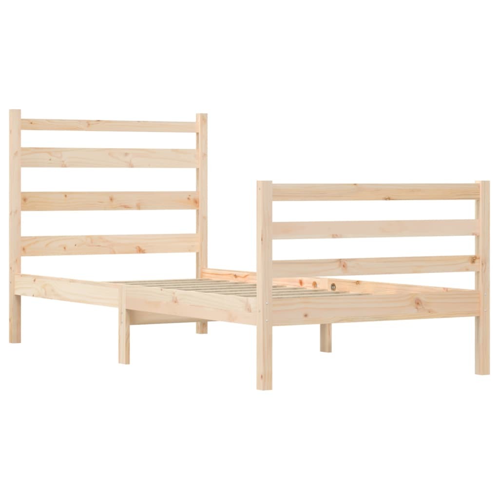 Bed Frame Solid Wood Pine 90x200 cm