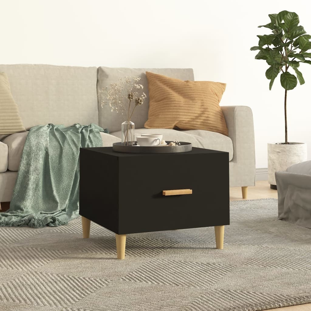 Coffee Table Black 50x50x40 cm Engineered Wood