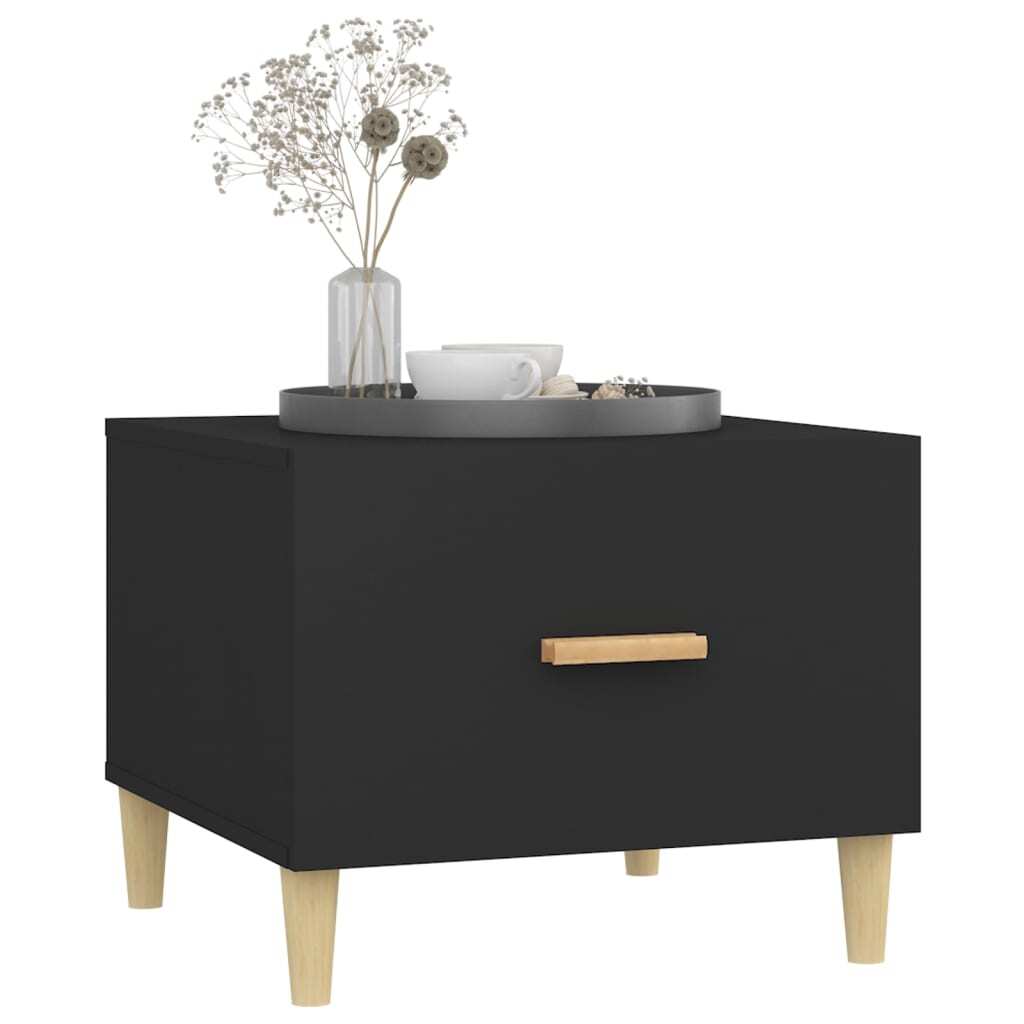 Coffee Table Black 50x50x40 cm Engineered Wood