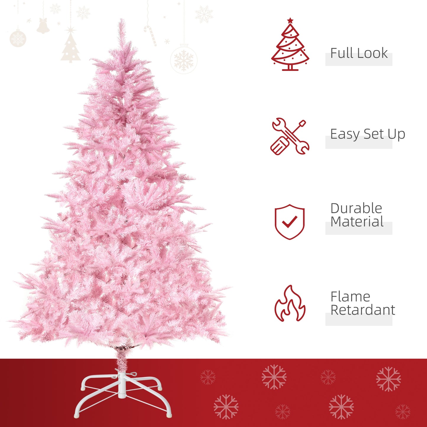 5FT Artificial Christmas Tree Holiday Xmas Automatic Open for Home Party Pink