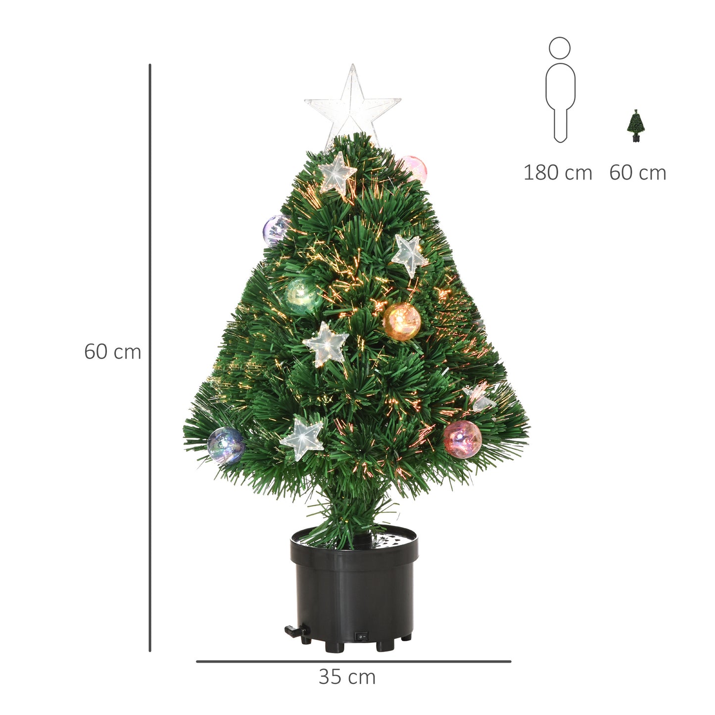 2FT Pre-lit Artificial Christmas Tree Tabletop LED Lights Pot Table Desk Green