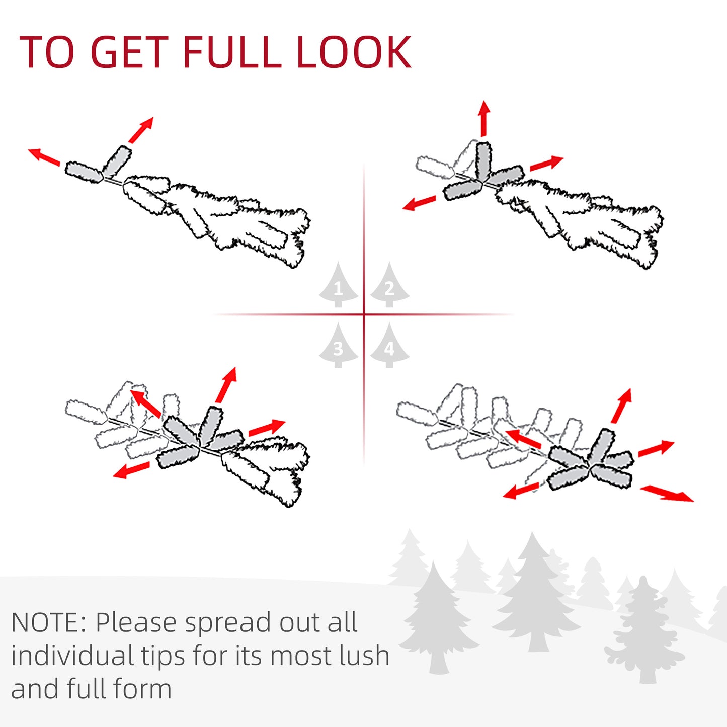 1.2m 4ft Christmas Tree Entrance  750 Tips  Pre-lit Tree 80 LED with Vase Base