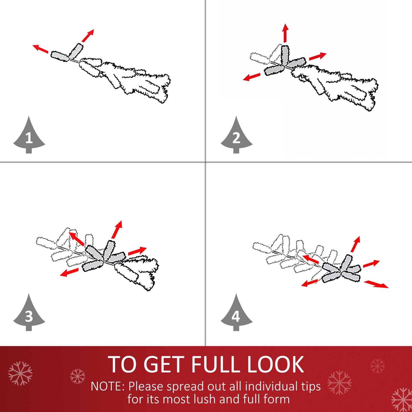 5ft Indoor Christmas Tree Artificial Berry Xmas Deco Metal Stand and 184 Tips