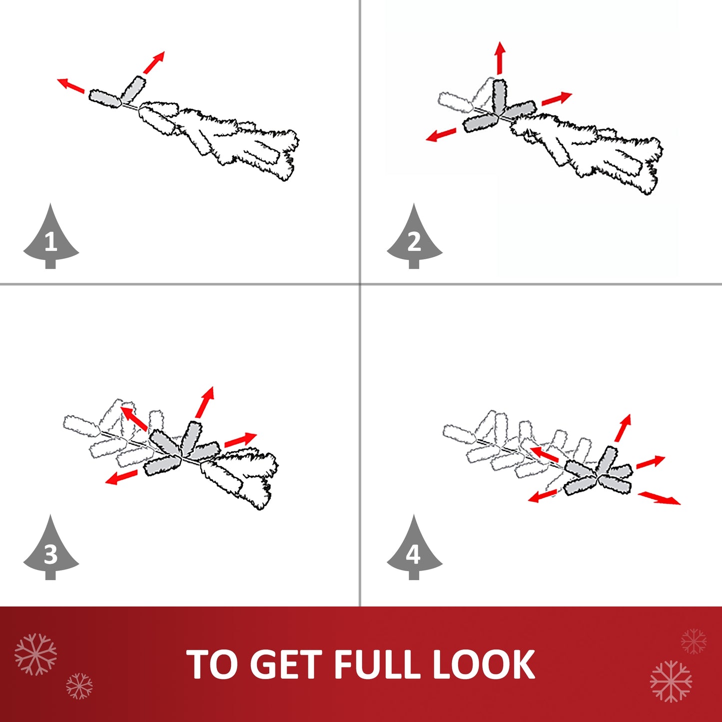 5FT Pre-Lit Artificial Christmas Tree Lights Star Topper Metal Base