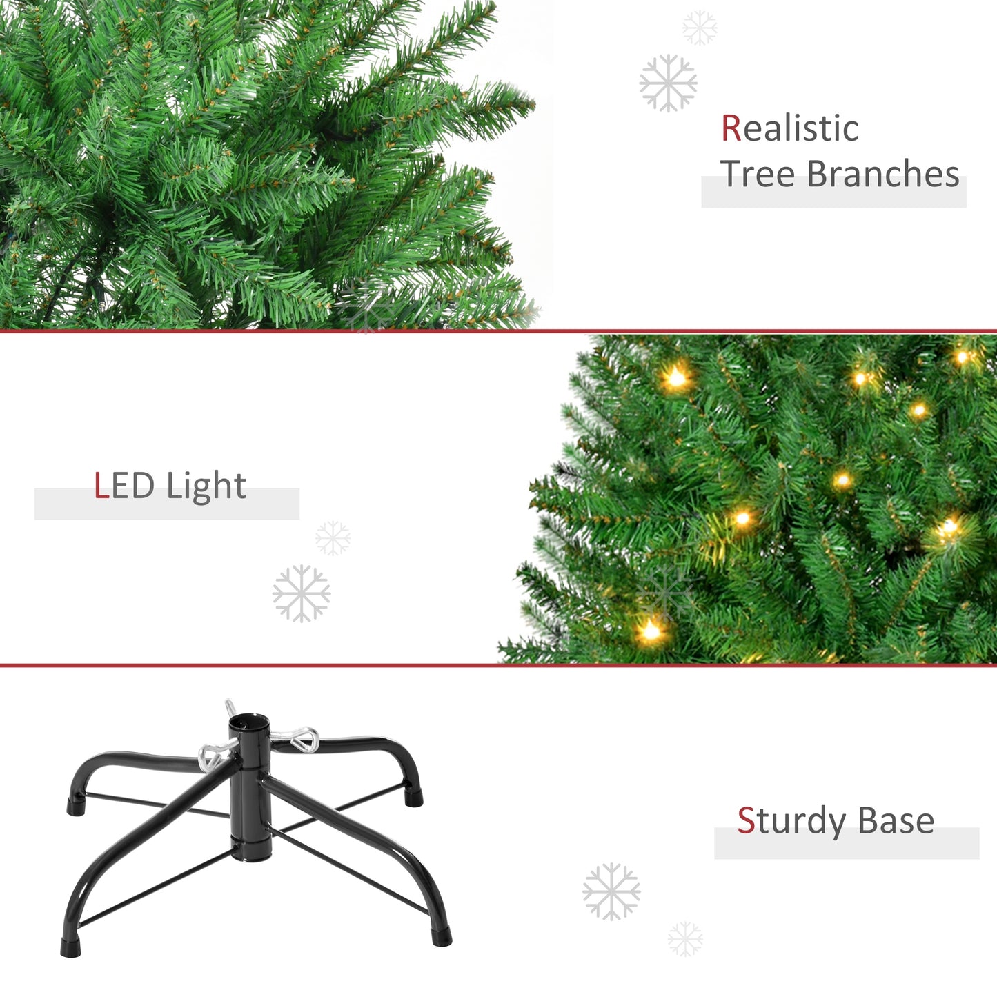 5 Feet Christmas Tree Warm White LED Light Holiday Home Decoration, Green