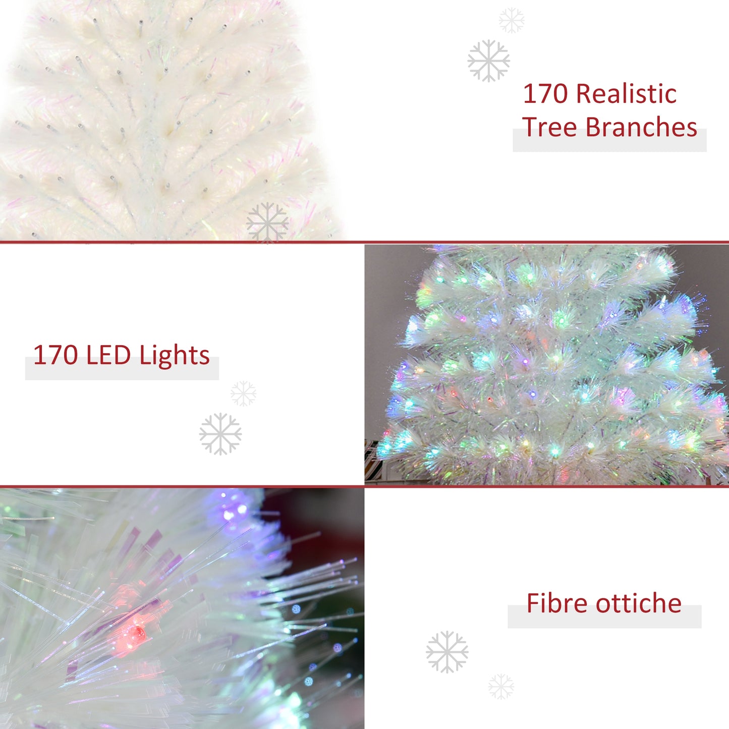 4 Feet Prelit Artificial Christmas Tree with Fiber Optic LED Light White