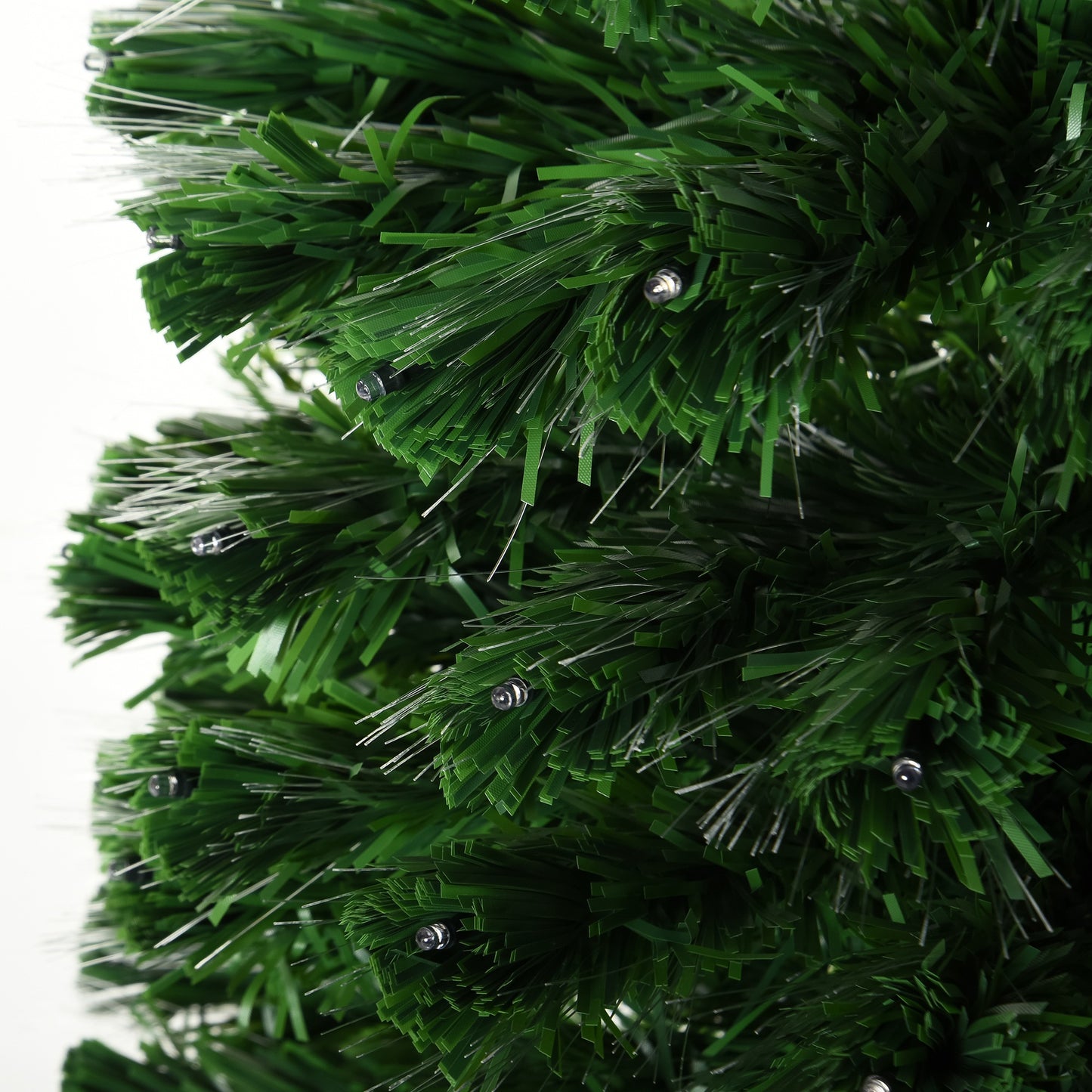 5ft Prelit Artificial Christmas Tree with Multi-Coloured Fiber LED Light Green