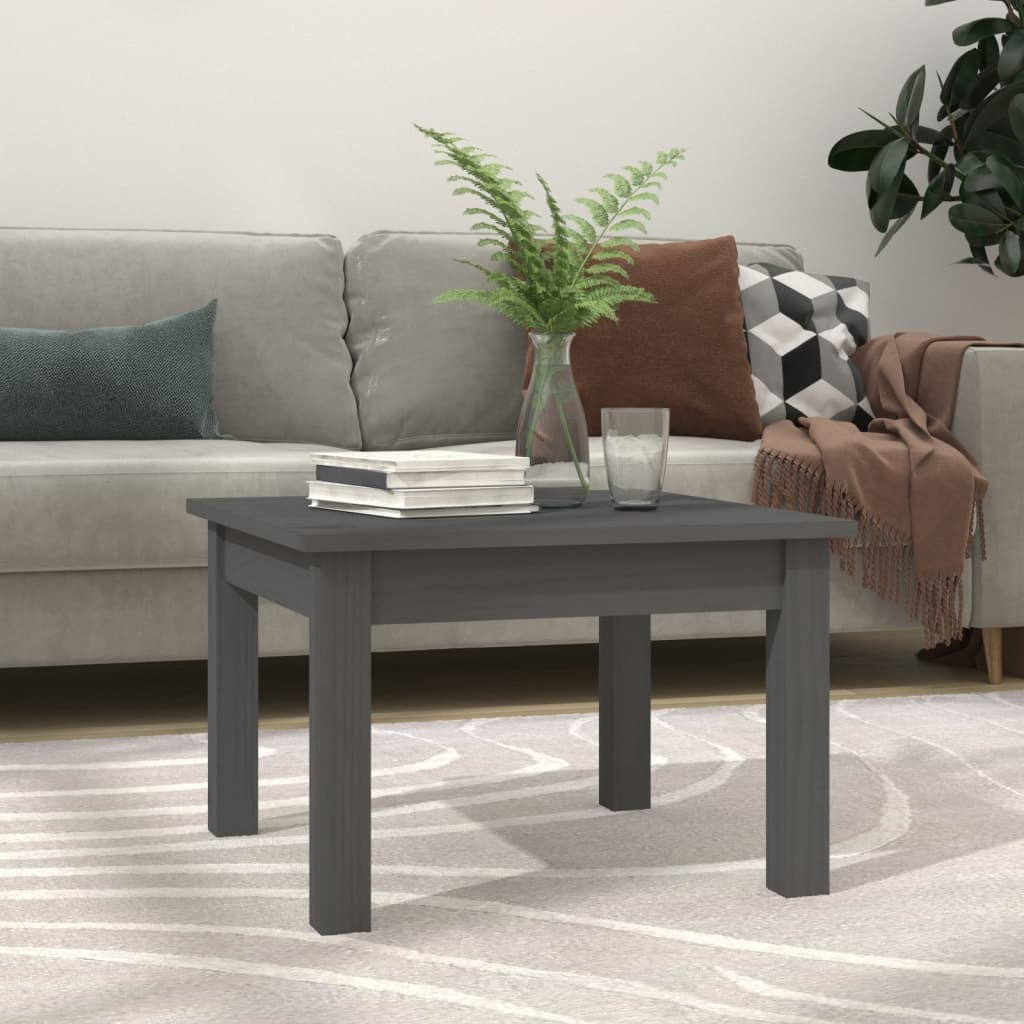 Coffee Table Grey 45x45x30 cm Solid Wood Pine