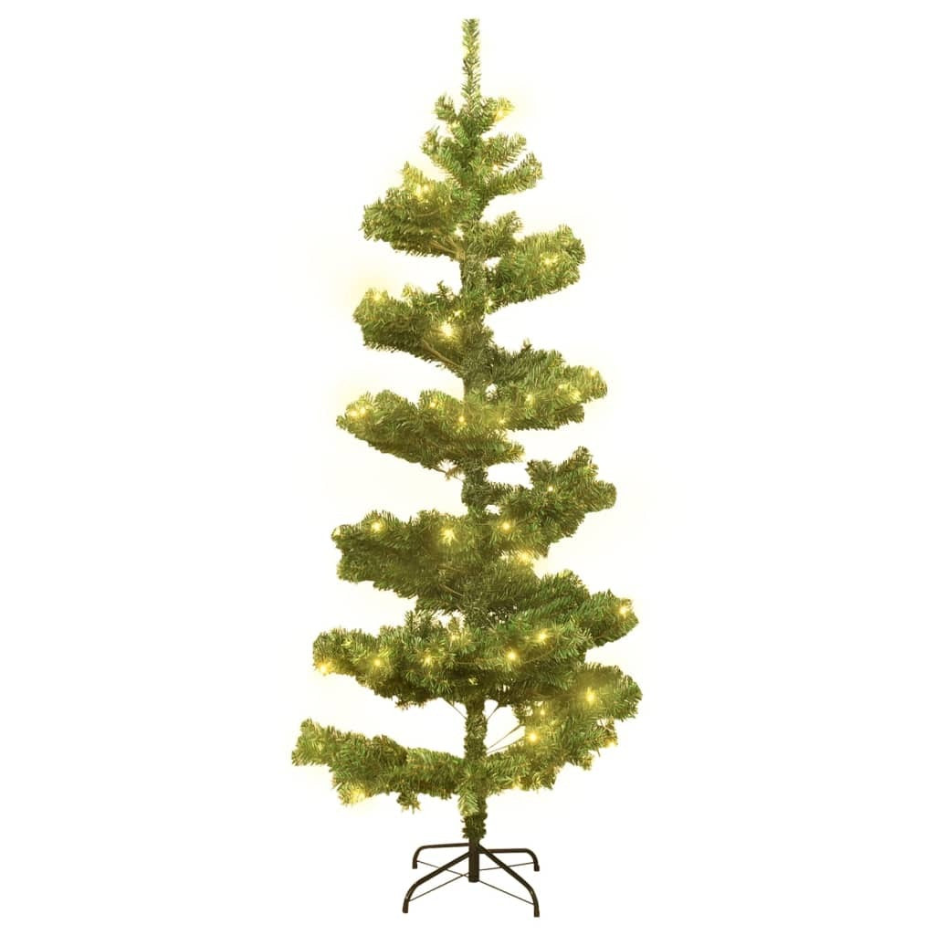Swirl Pre-lit Christmas Tree with Pot Green 120 cm PVC