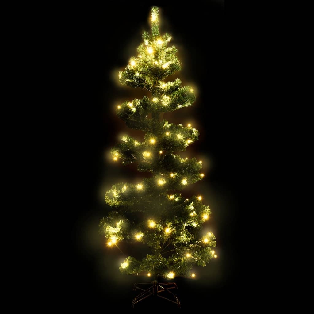 Swirl Pre-lit Christmas Tree with Pot Green 120 cm PVC