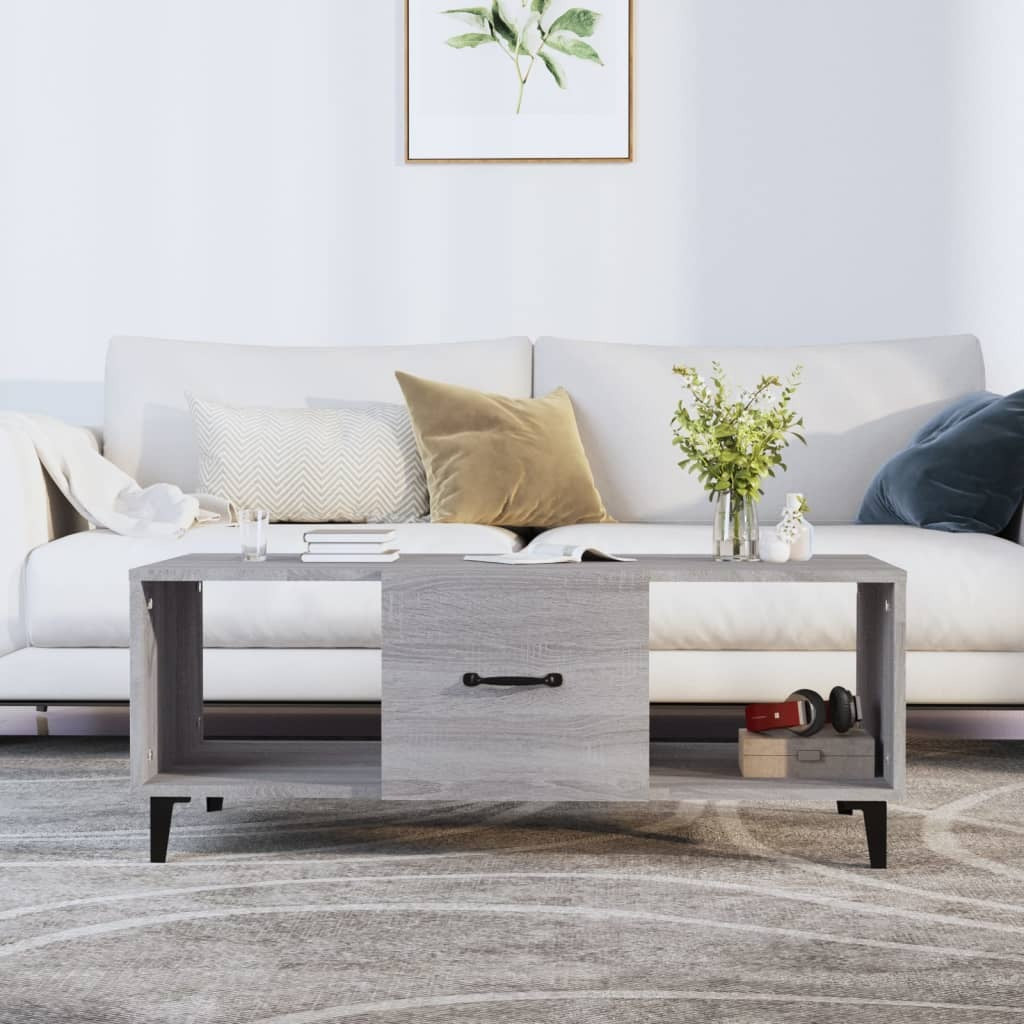 Coffee Table Grey Sonoma 102x50x40 cm Engineered Wood