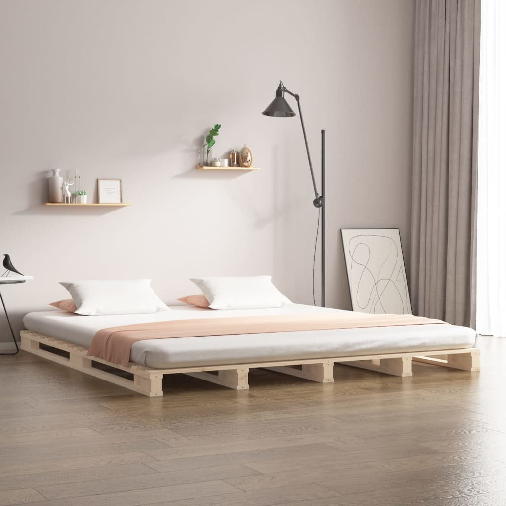 Bed Frame 135x190 cm Solid Wood Pine 4FT6 Double