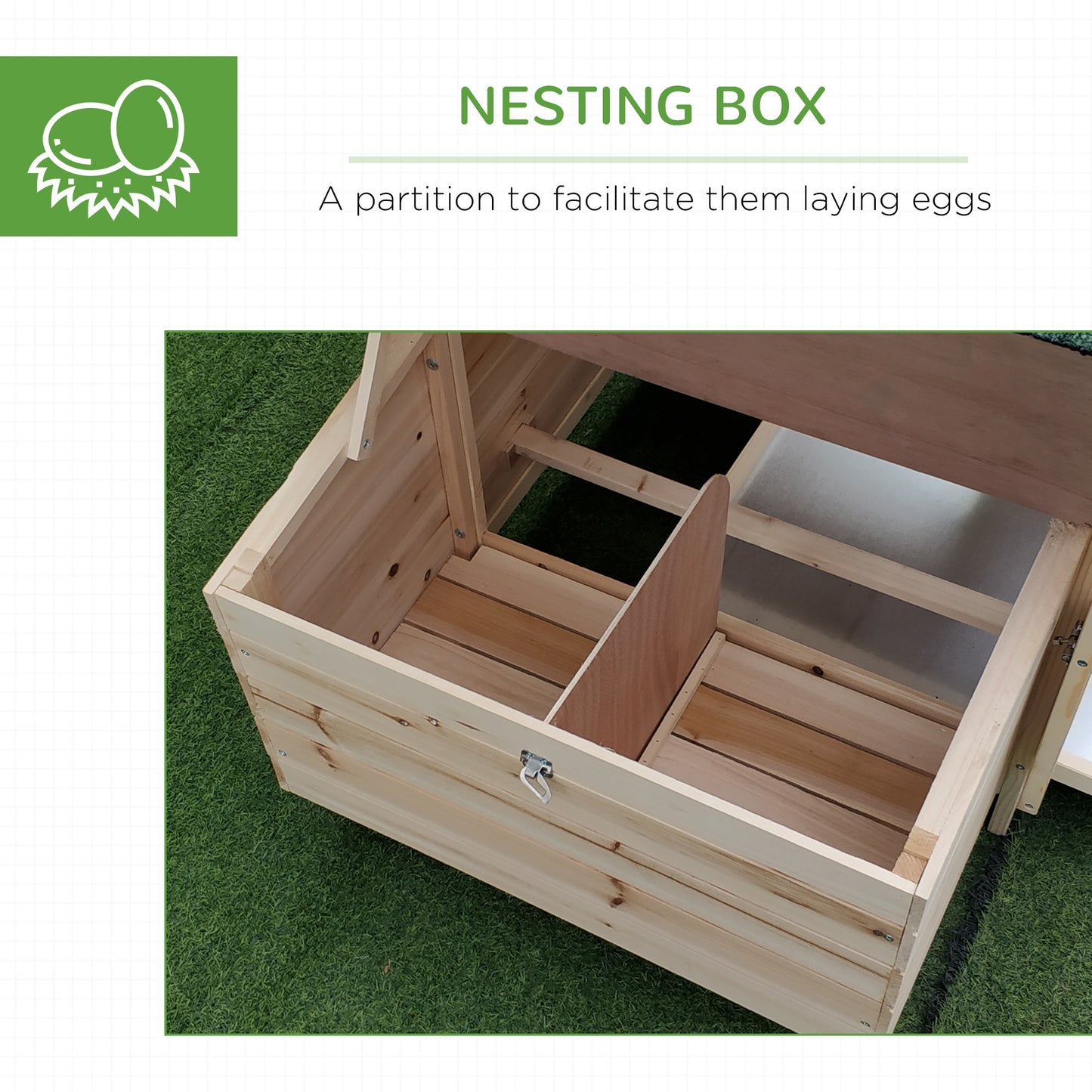 Chicken Coop Small Animal Pet Cage w/ Nesting Box Outdoor Run Backyard Wooden
