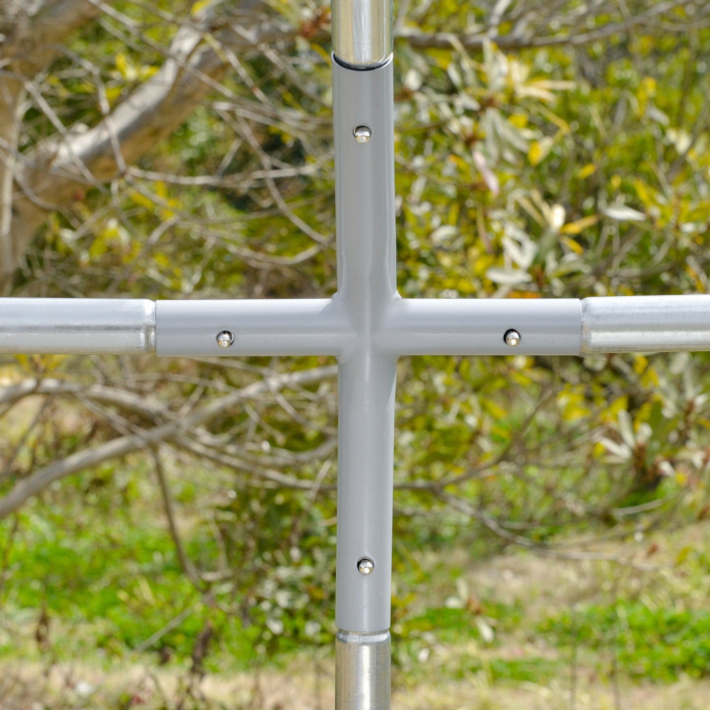 Chicken Run One Room Galvanised Chicken Coop Hen House w/ Cover 2.8 x 1.9 x 2m