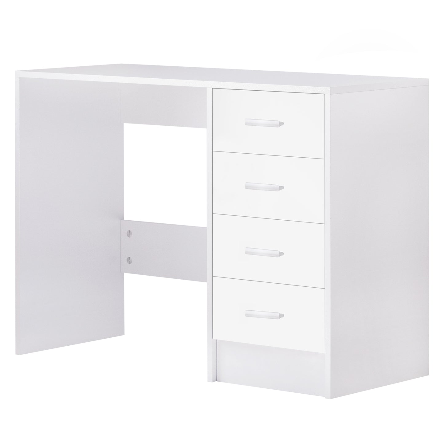 High Gloss 4 Drawers Table Vanity Dressing Drawer Computer PC Study White