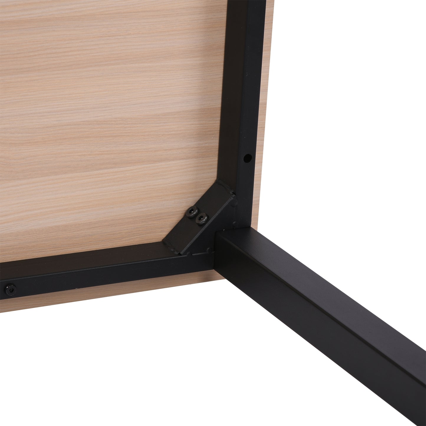 Computer Desk W/ Black Metal Frame MDF, 120W x 60D x 76Hcm-Oak Grain Tone