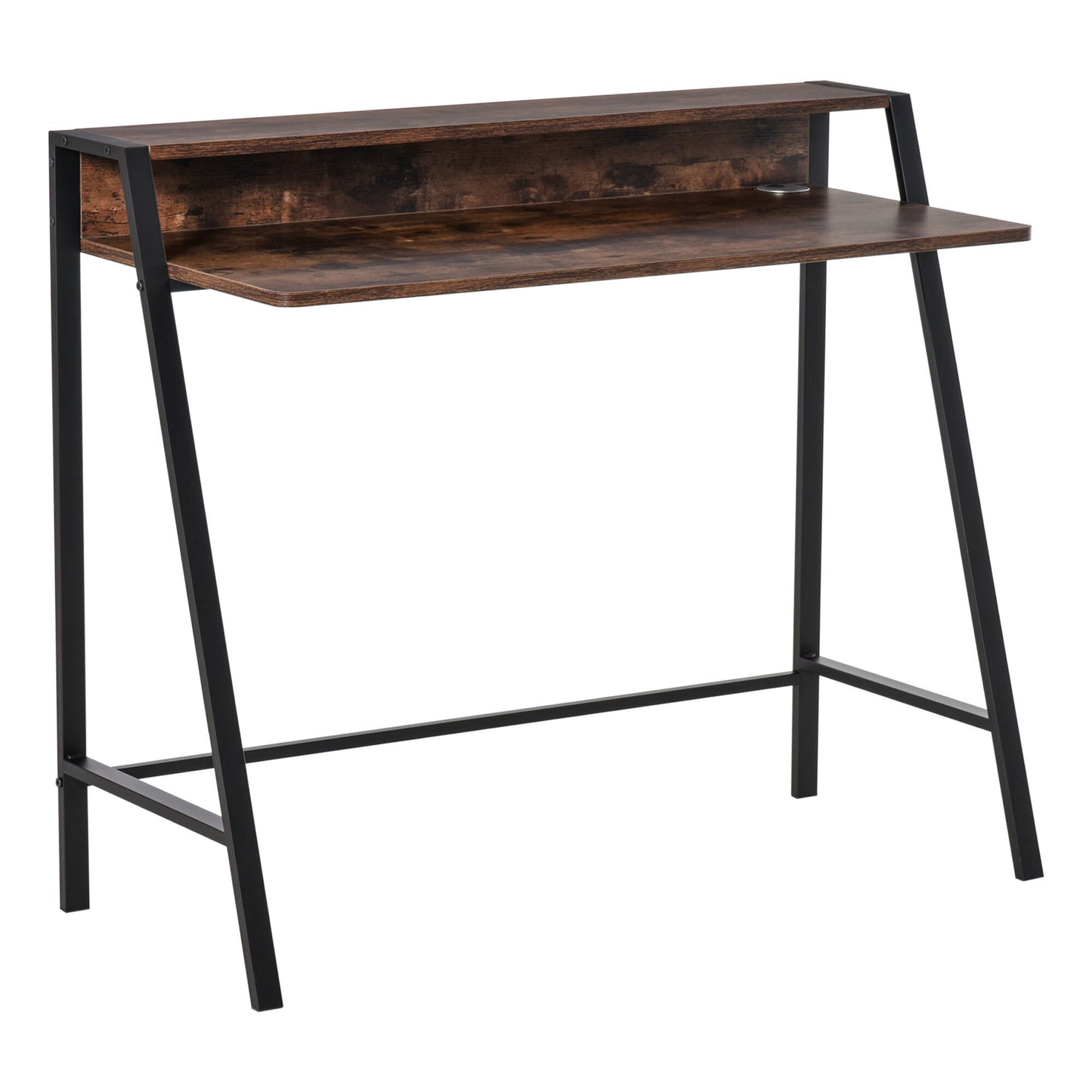 Writing Desk Computer Workstation Storage Shelf Color Rustic Brown