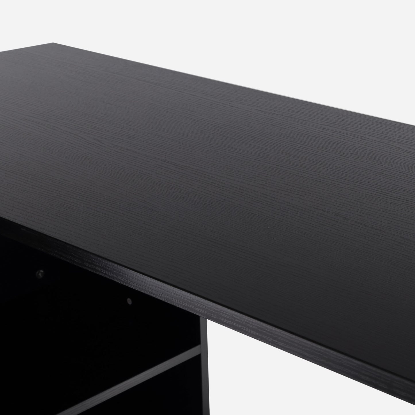 L Shape Computer Desk Workstation Home Office Drawer Shelf File Cabinet-Black