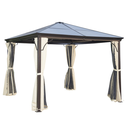 Gazebo with Netting and Curtains Patio Aluminium Canopy Mosquito Net