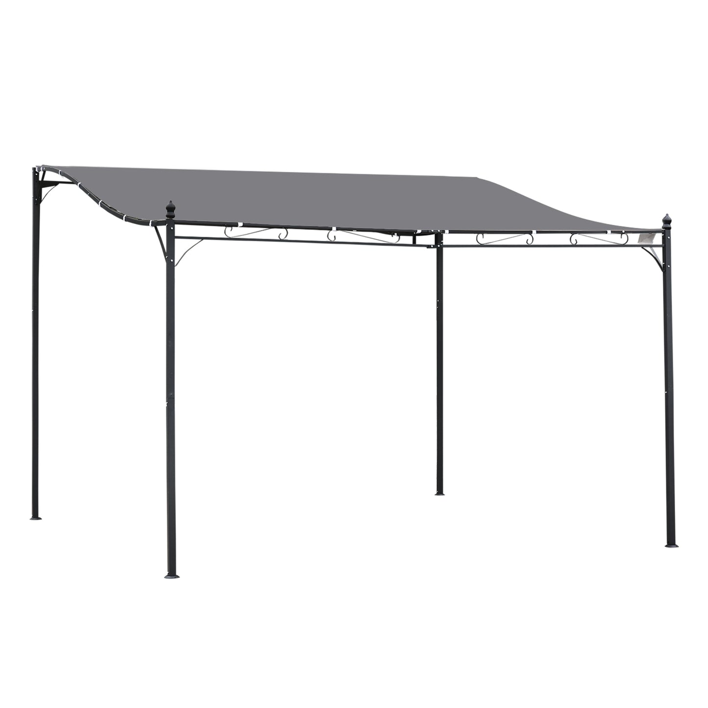 4x3 M Canopy Metal Wall Gazebo  Grey