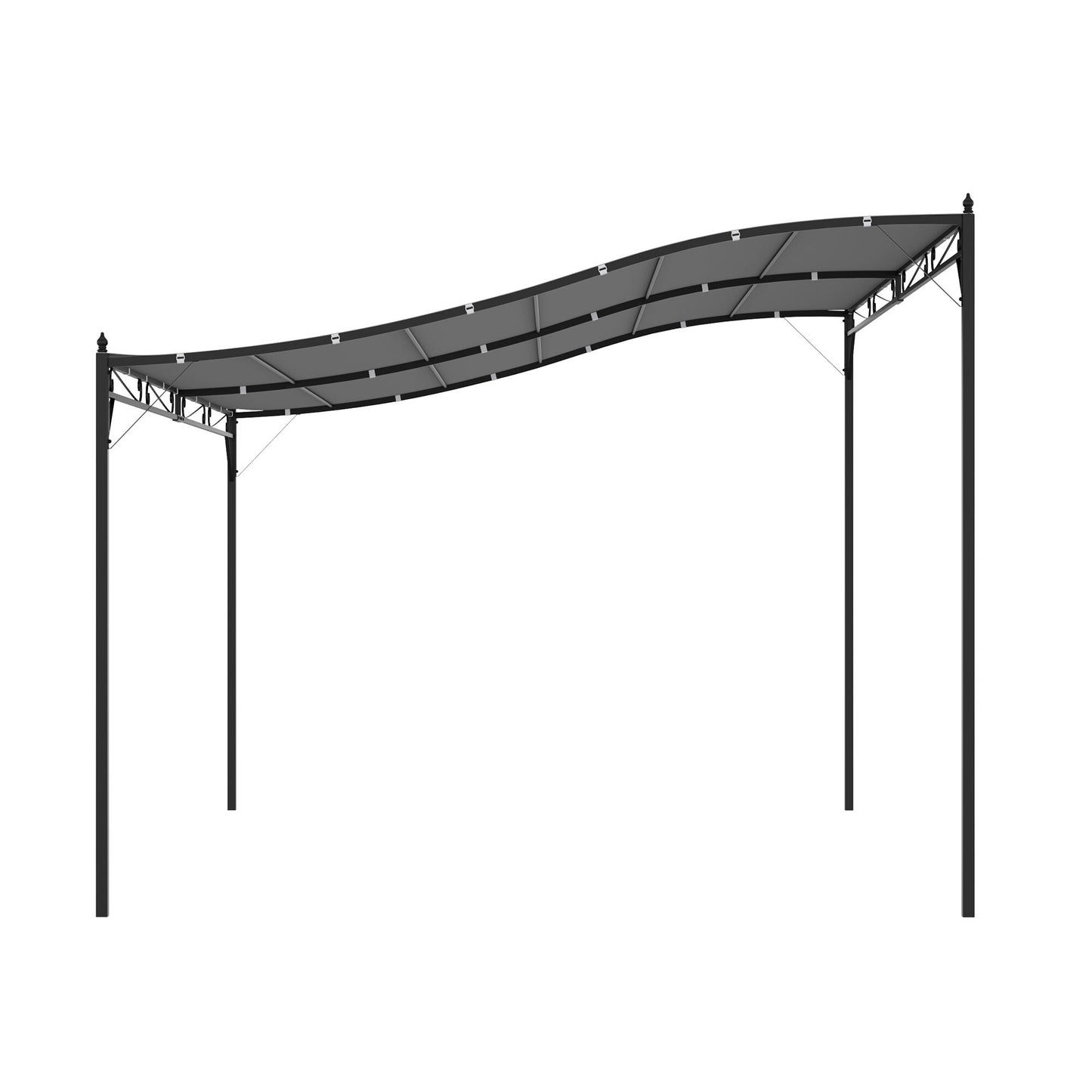 4x3 M Canopy Metal Wall Gazebo  Grey