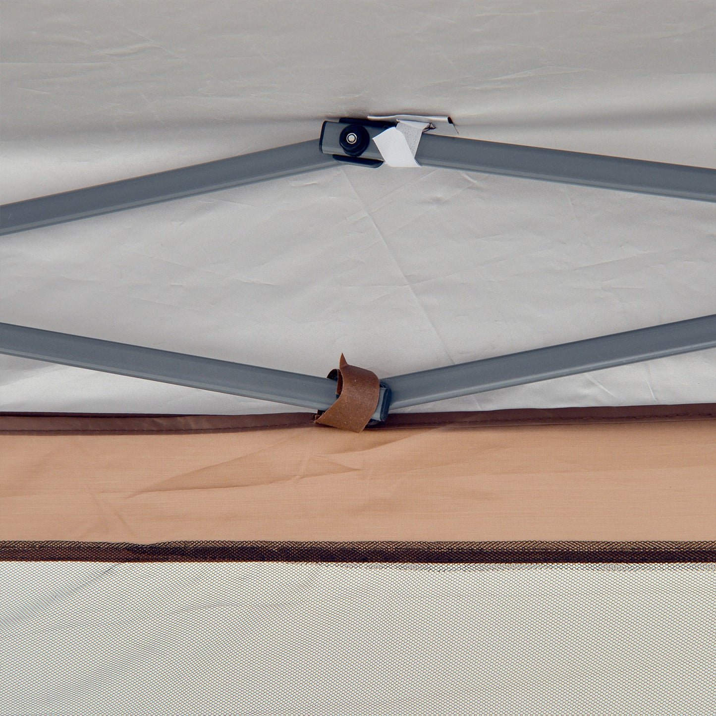 Hexagonal Garden Gazebo Shelter Adjustable with Mosquito Net Brown