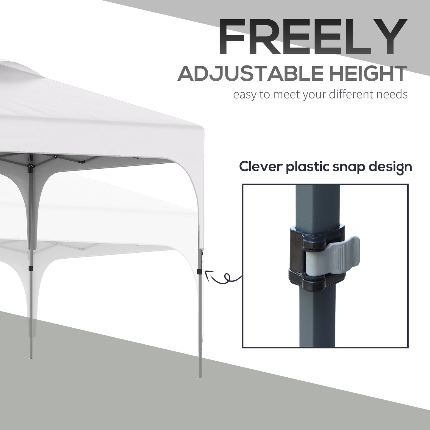 3x3M Pop Up Gazebo, Carry Bag 4 Leg Weight Bags White