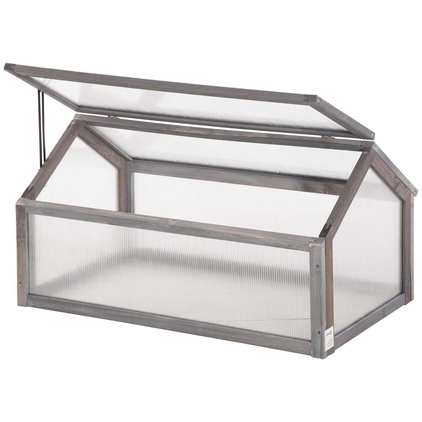 Wooden Cold Frame Greenhouse PC 90 x 52 x 50cm, Grey House,