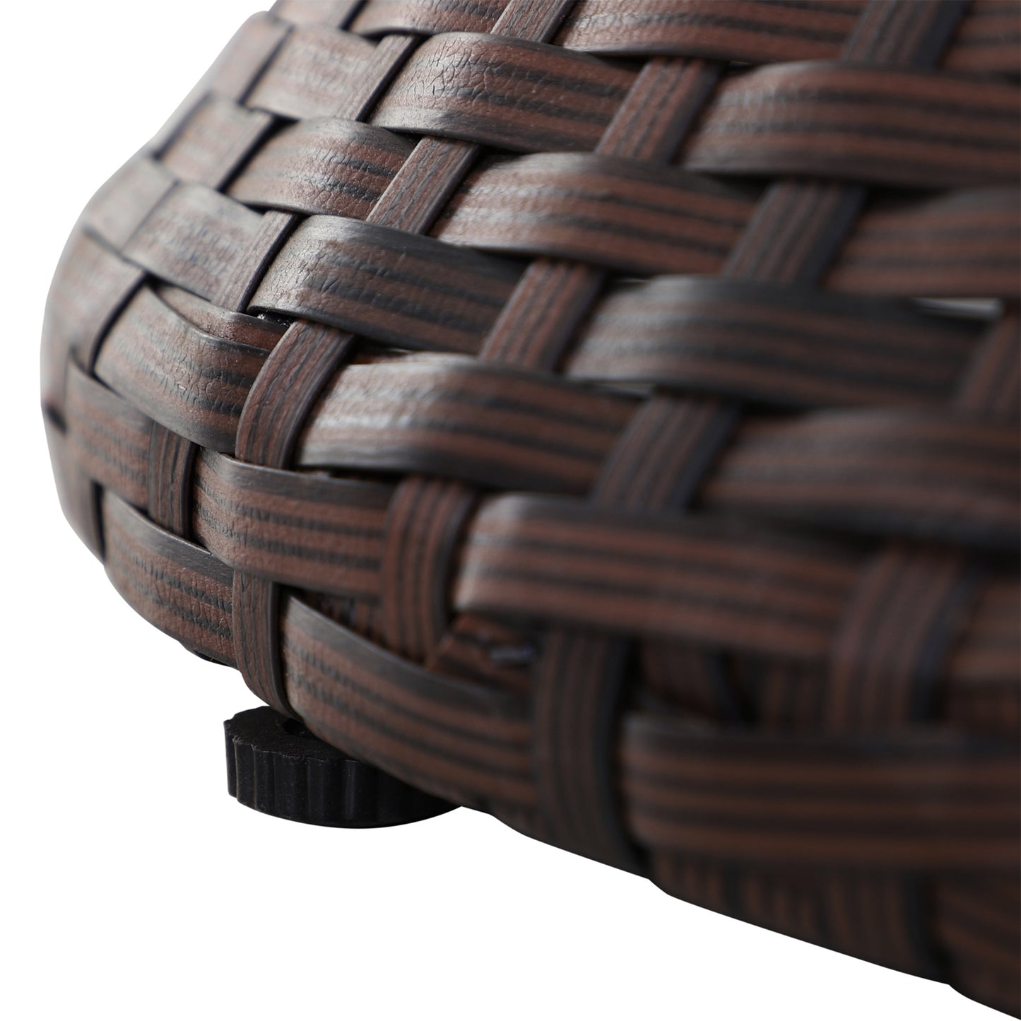 Rattan Ice Bucket Cooler Table Beer Patio Party Activity Bar W/Table-Brown