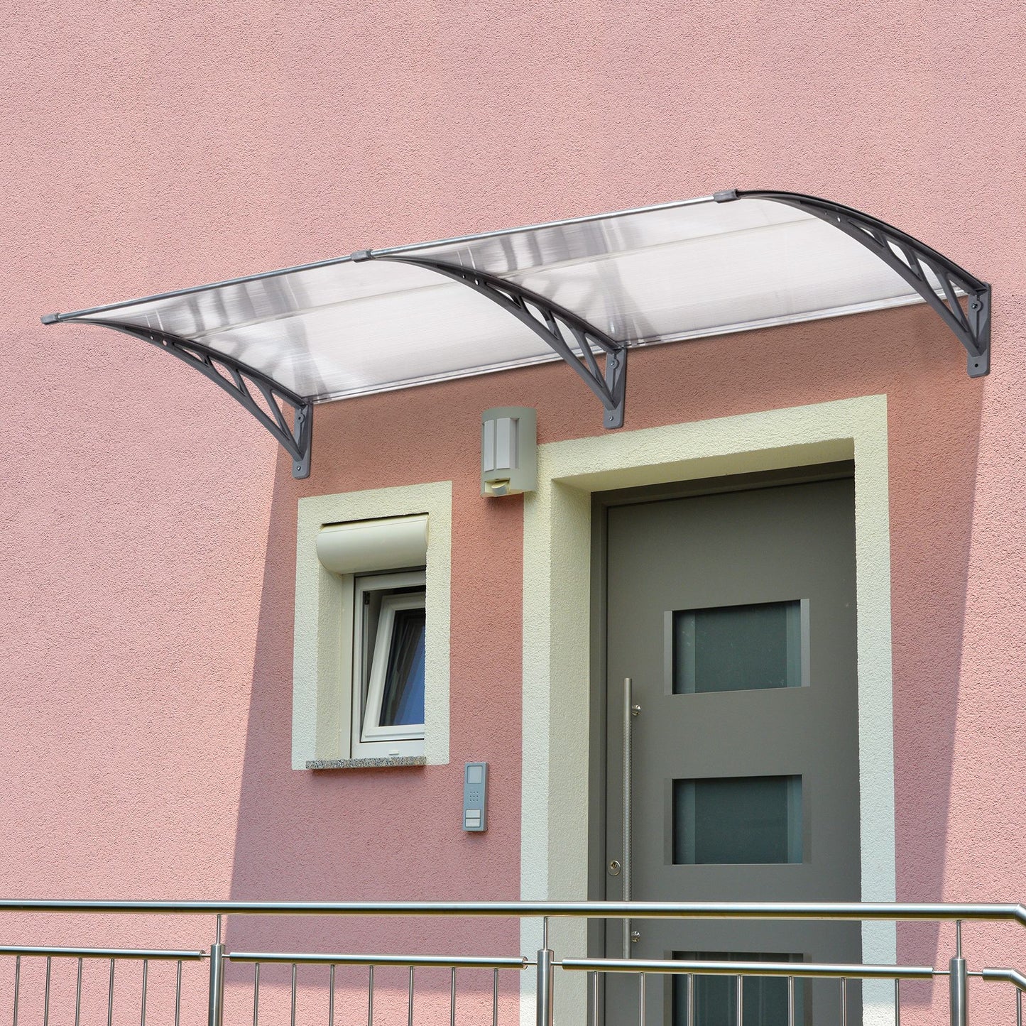 Door Canopy Awning Outdoor Window Rain Shelter Cover Clear