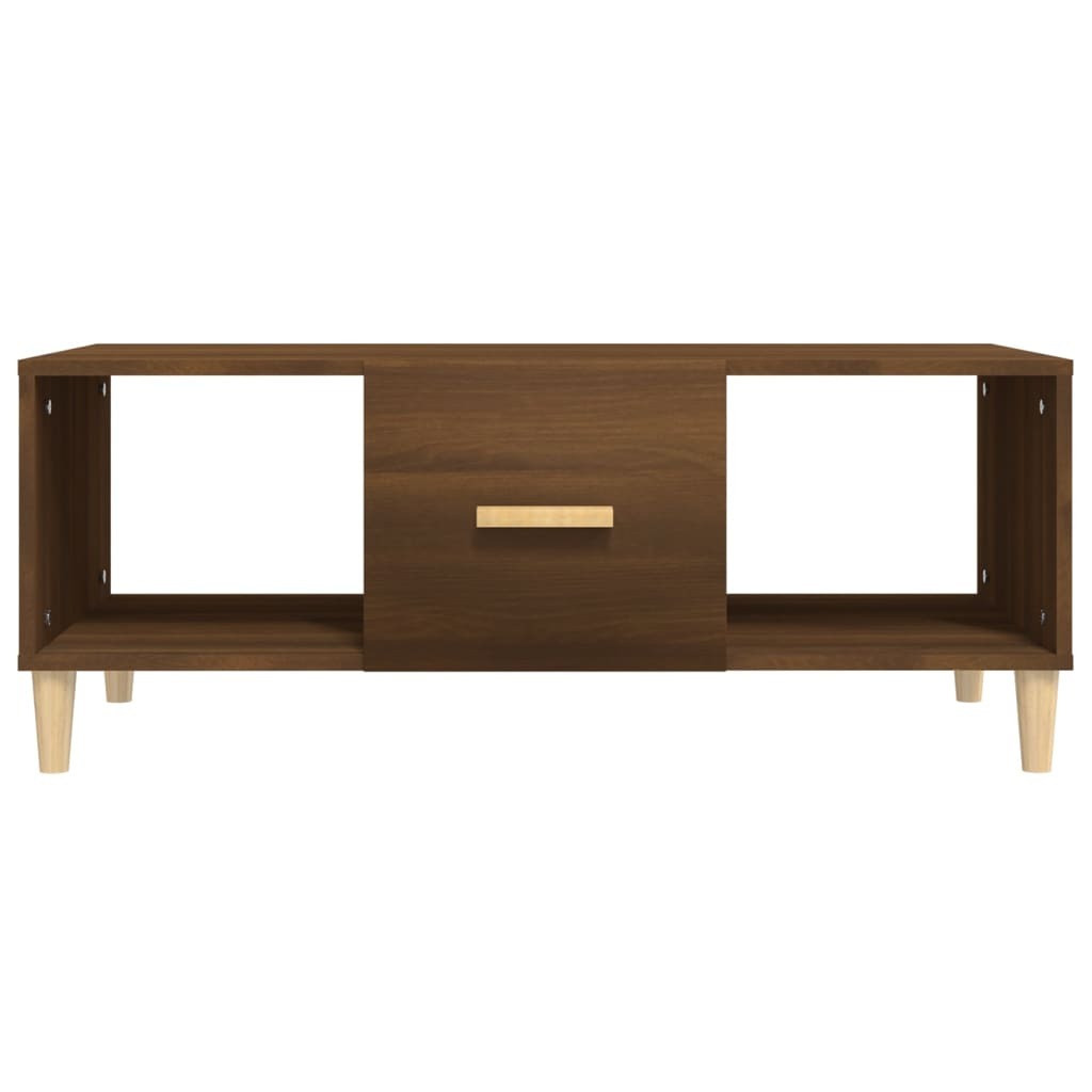 Coffee Table Brown Oak 102x50x40 cm Engineered Wood