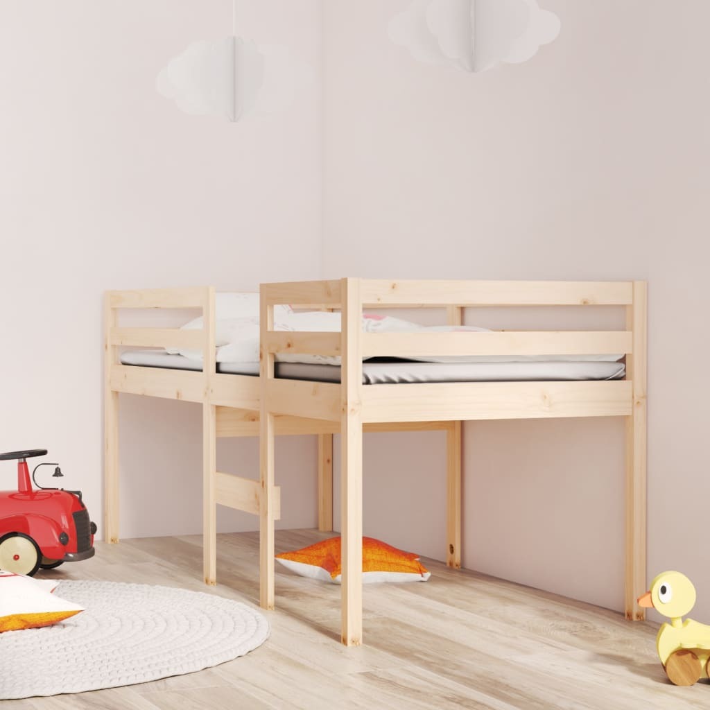High Sleeper Bed 75x190 cm 2FT6 Small Single Solid Wood Pine
