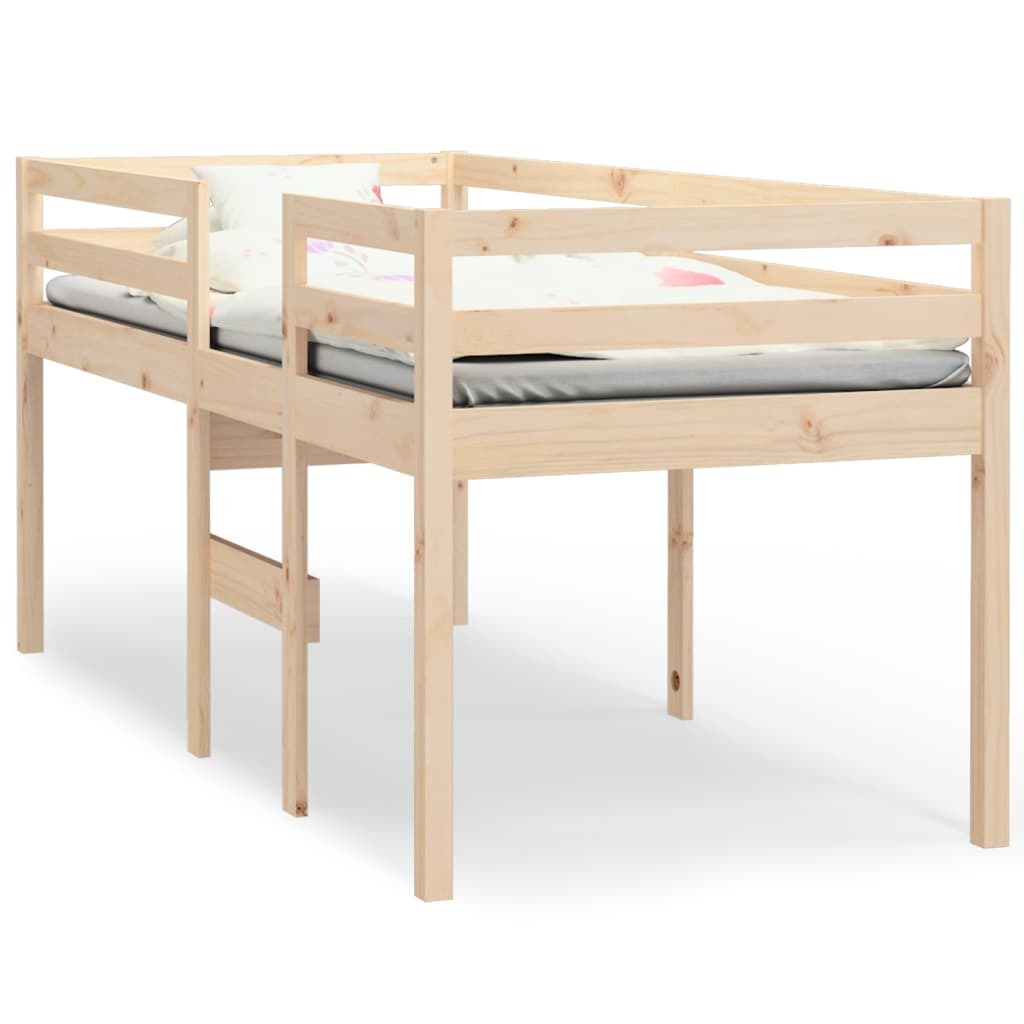 High Sleeper Bed 75x190 cm 2FT6 Small Single Solid Wood Pine