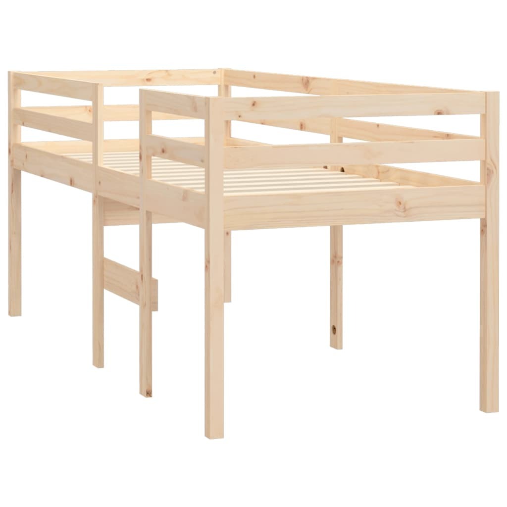 High Sleeper Bed 75x190 cm 2FT6 Small Single Solid Wood Pine
