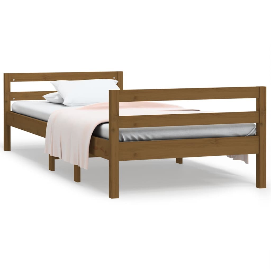 Bed Frame Honey Brown 90x200 cm Solid Wood Pine