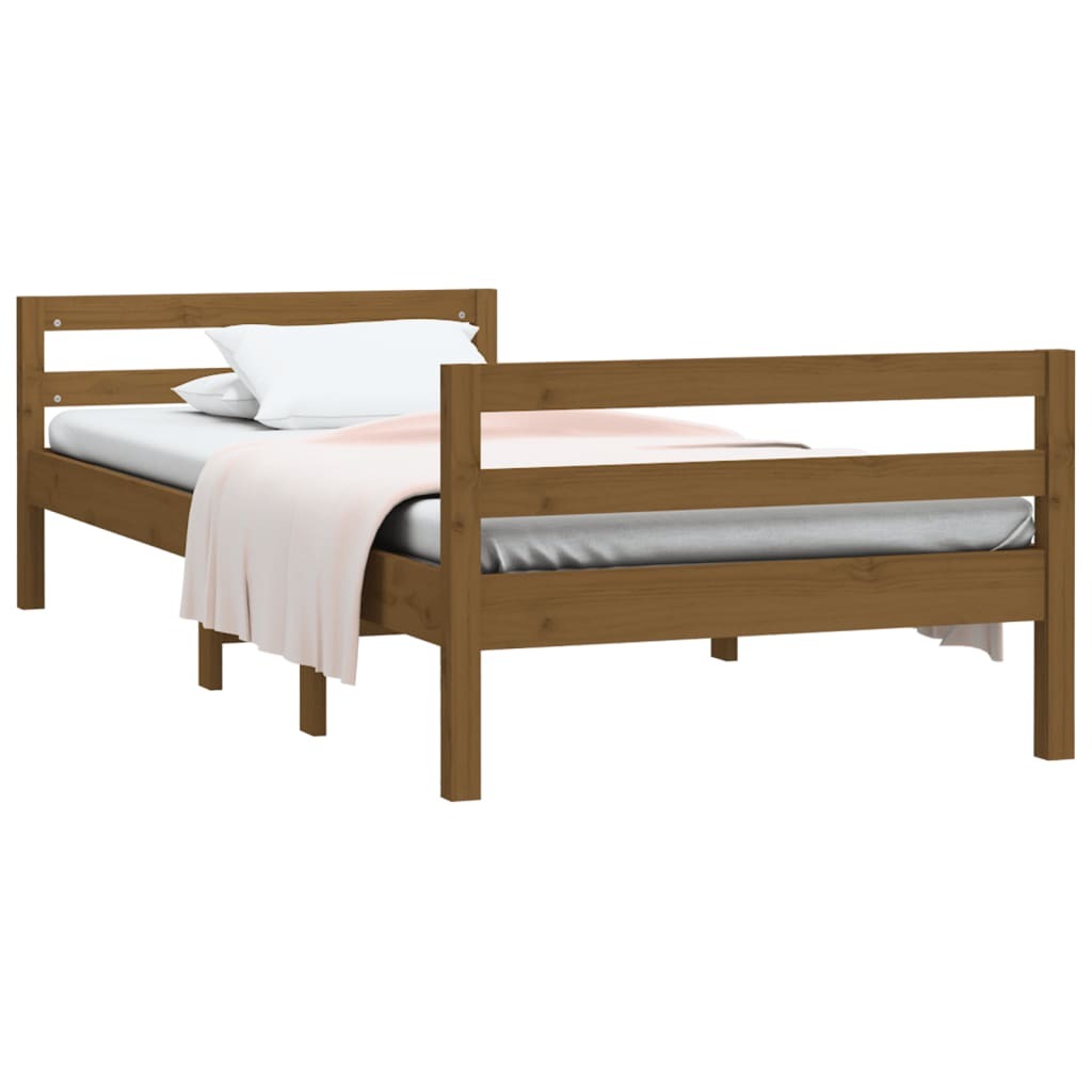 Bed Frame Honey Brown 90x200 cm Solid Wood Pine