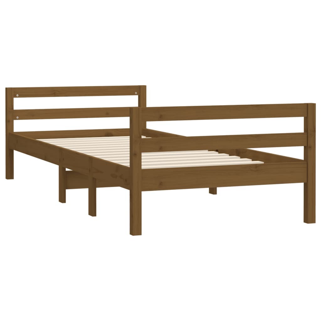 Bed Frame Honey Brown 90x200 cm Solid Wood Pine