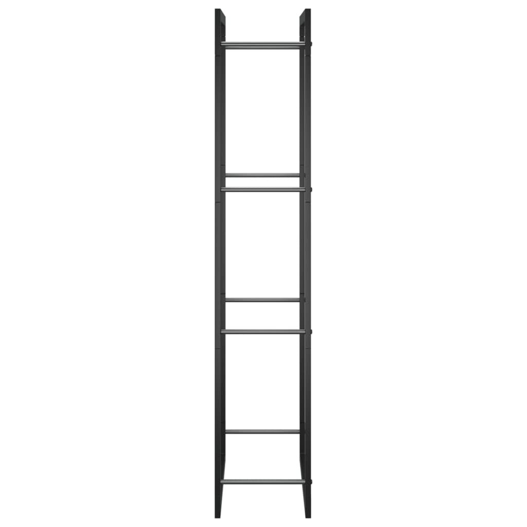 Firewood Rack Matt Black 50x28x132 cm Steel