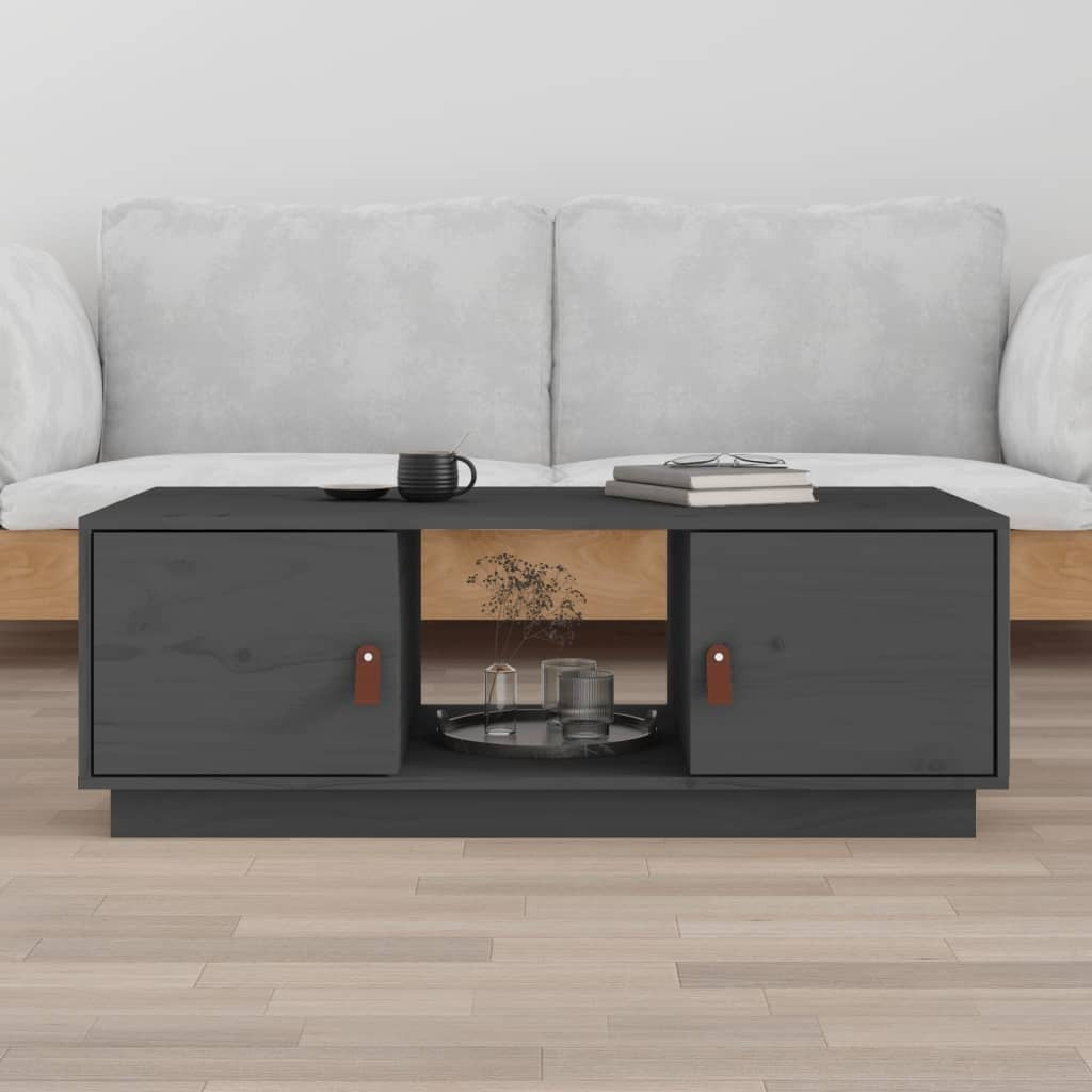 Coffee Table Grey 100x50x35 cm Solid Wood Pine