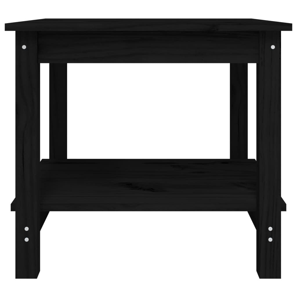 Coffee Table Black 50x50x45 cm Solid Wood Pine